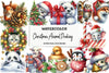 Christmas Animal Peeking Clipart Bundle