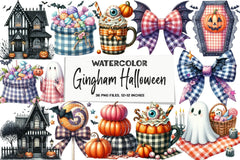 Gingham Halloween Clipart Bundle 4 - CraftNest - Digital Crafting and Art