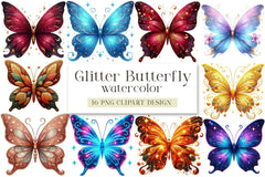 Glitter Butterfly Clipart Bundle - CraftNest - Digital Crafting and Art