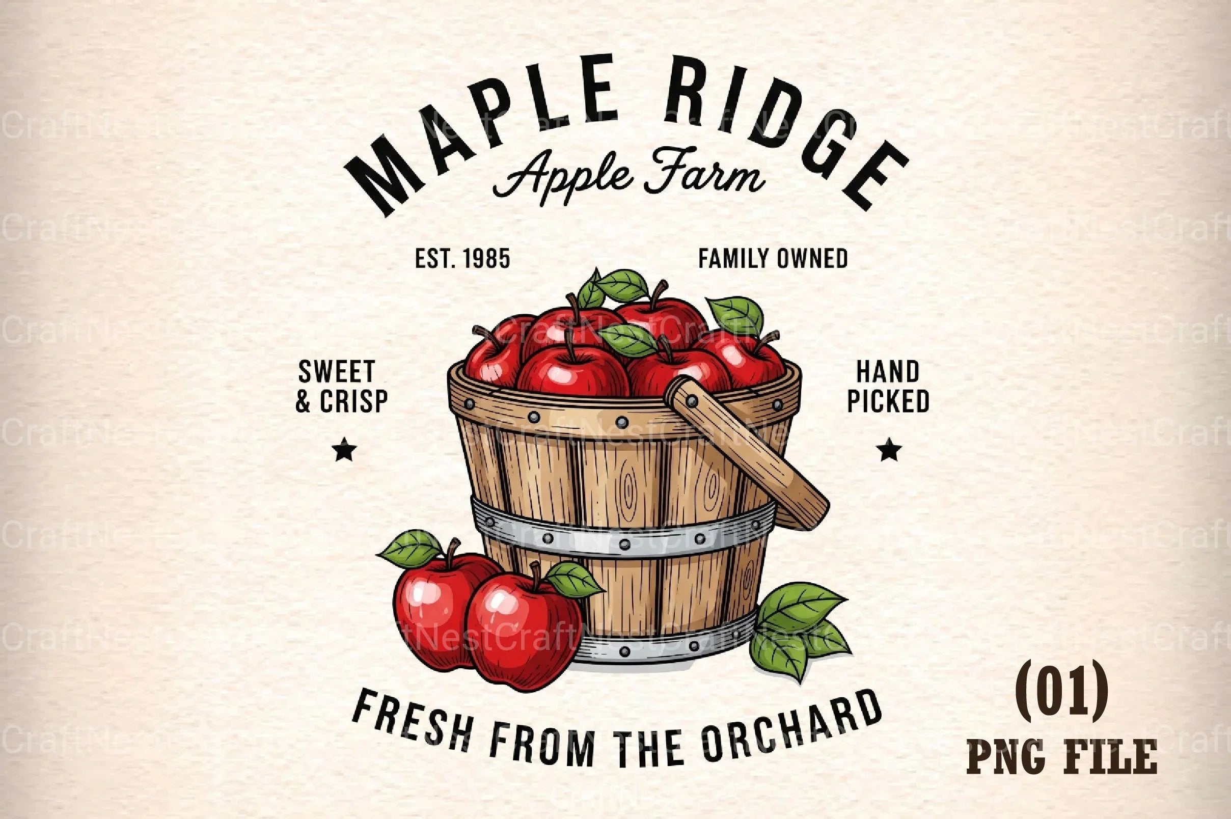 Rustic Fall Farmhouse Apple Sign Clipart Bundle