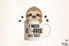 Funny Sloth Quotes Clipart Bundle