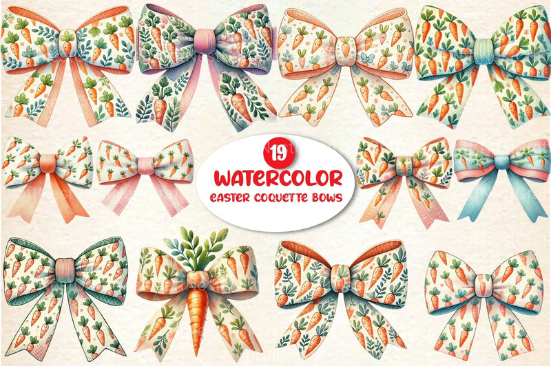 Easter Coquette Bows Clipart Bundle 4 - CraftNest - Digital Crafting and Art