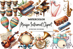 Musical Instrument Clipart Bundle - CraftNest - Digital Crafting and Art