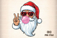 Retro Santa Christmas Bubble Vintage Clipart Bundle - CraftNest - Digital Crafting and Art