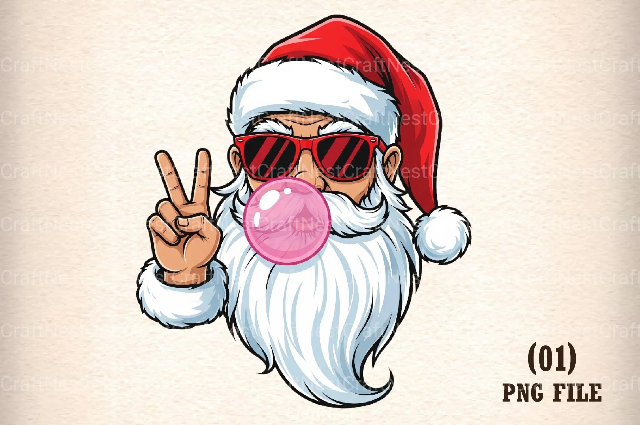 Retro Santa Christmas Bubble Vintage Clipart Bundle - CraftNest - Digital Crafting and Art