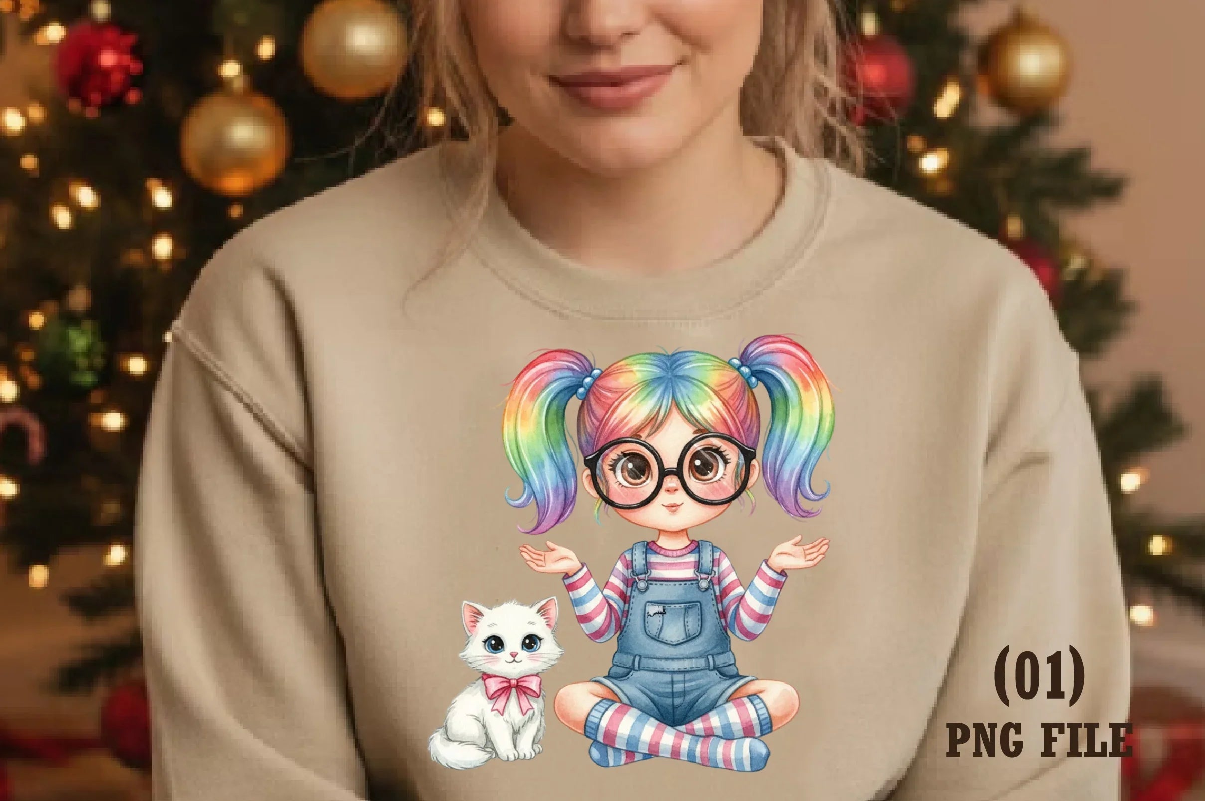 Rainbow Hair Cute Quirky Girl Clipart Bundle - CraftNest - Digital Crafting and Art