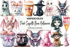 Pink Coquette Bow Halloween Clipart Bundle - CraftNest - Digital Crafting and Art