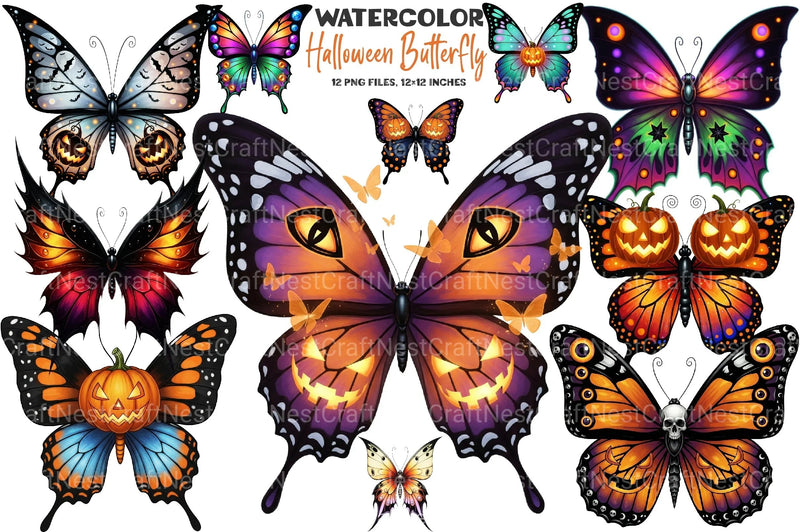 Halloween Butterfly Clipart Bundle 99 - CraftNest - Digital Crafting and Art