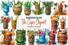 Tiki Cups Clipart Bundle - CraftNest - Digital Crafting and Art