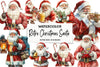 Retro Christmas Santa Clipart Bundle