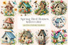 Spring Bird Houses Clipart Bundle