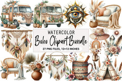 Boho Clipart Bundle - CraftNest - Digital Crafting and Art