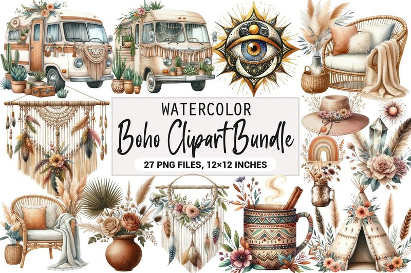 Boho Clipart Bundle - CraftNest - Digital Crafting and Art