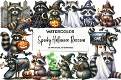 Spooky Halloween Raccoon Clipart Bundle - CraftNest - Digital Crafting and Art
