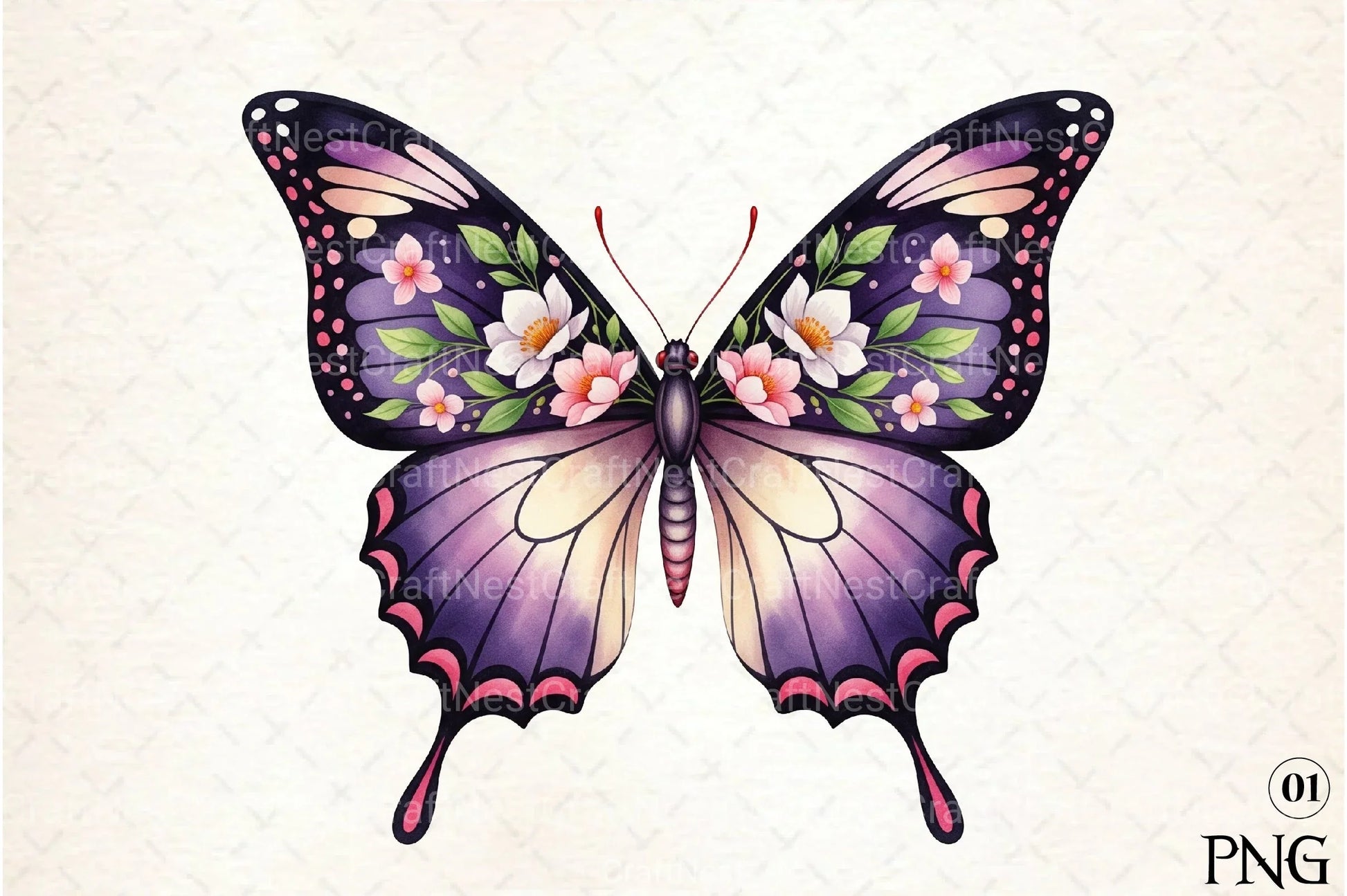 Purple Butterfly Clipart Bundle 99 - CraftNest - Digital Crafting and Art