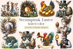 Steampunk Easter Clipart Bundle - CraftNest - Digital Crafting and Art