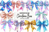 Iridescent Christmas Bow Clipart Bundle
