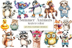 Summer Animals Clipart Bundle - CraftNest - Digital Crafting and Art