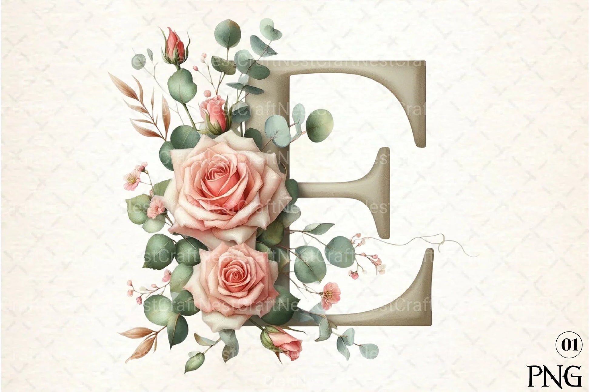 Floral Alphabet Clipart Bundle 11 - CraftNest - Digital Crafting and Art