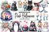 Pink Halloween Witch Wedding Clipart Bundle