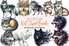 Wolf Clipart Bundle - CraftNest - Digital Crafting and Art