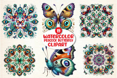 Peacock Butterfly Clipart Bundle - CraftNest - Digital Crafting and Art