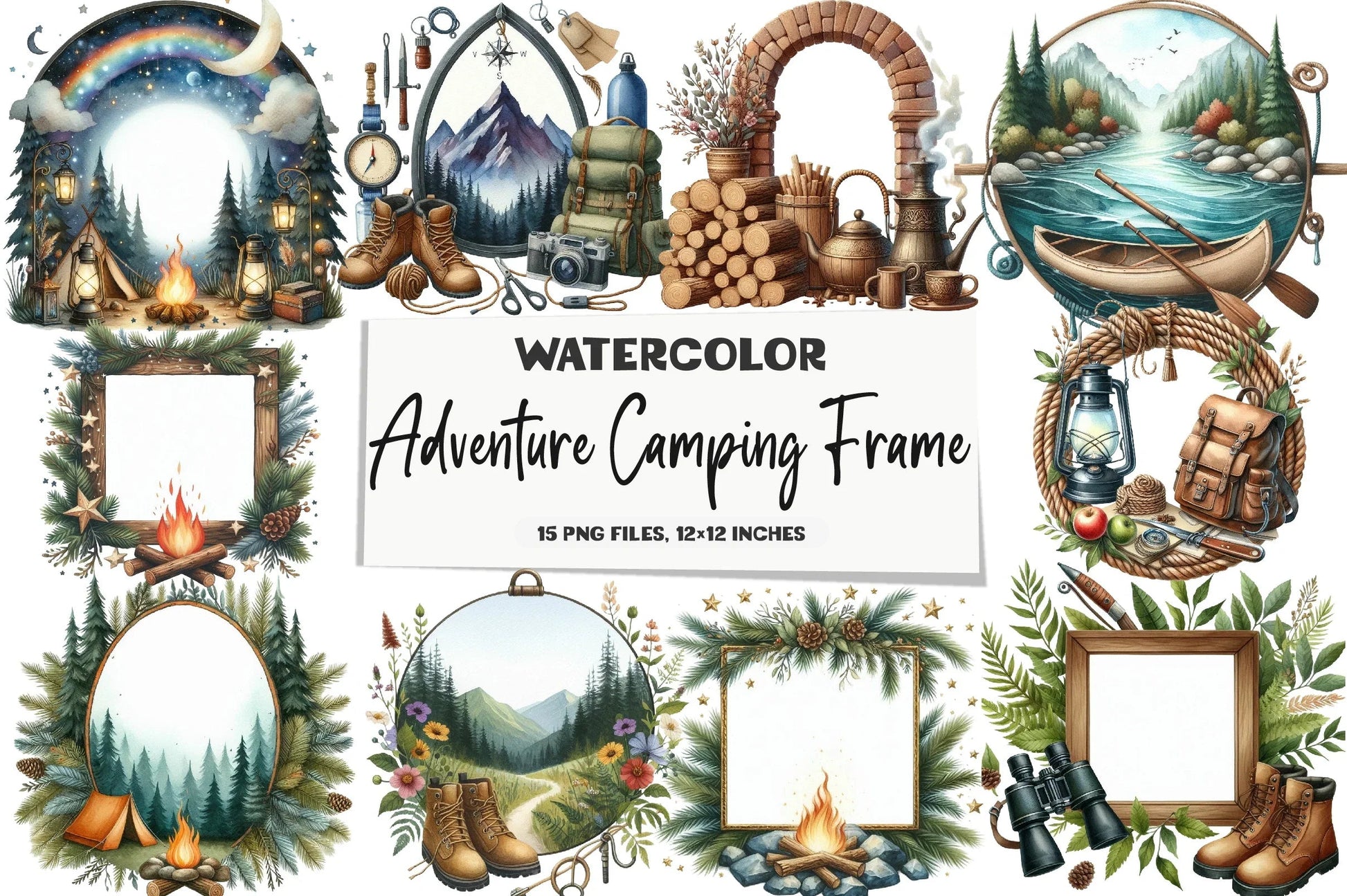 Adventure Camping Clipart Bundle - CraftNest - Digital Crafting and Art