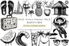 Hand Drawn Summer Black Clipart Bundle