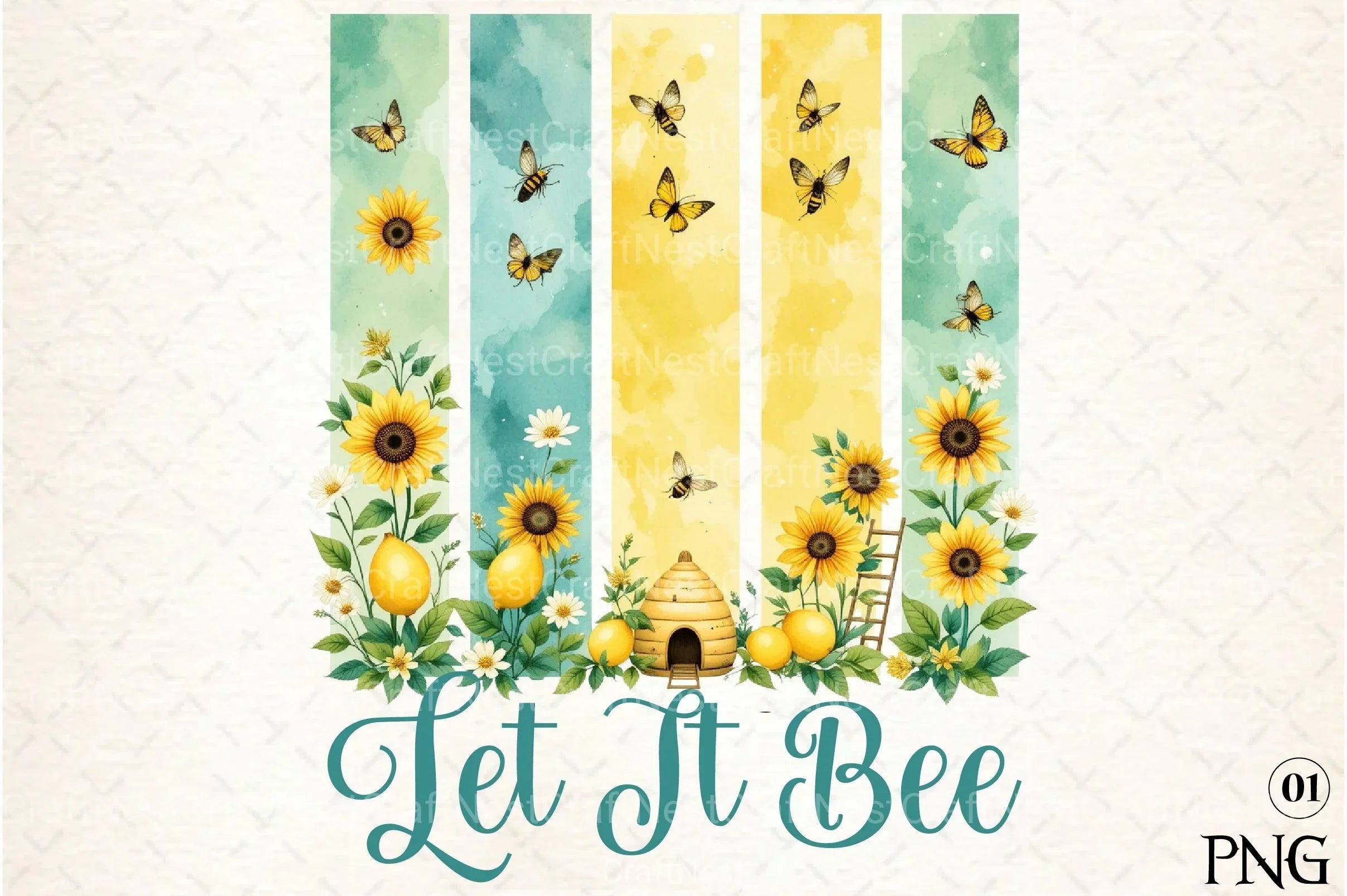 Let It Bee Positivity Spring Summer Clipart Bundle - CraftNest - Digital Crafting and Art