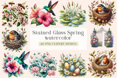 Stained Glass Spring Clipart Bundle - CraftNest - Digital Crafting and Art