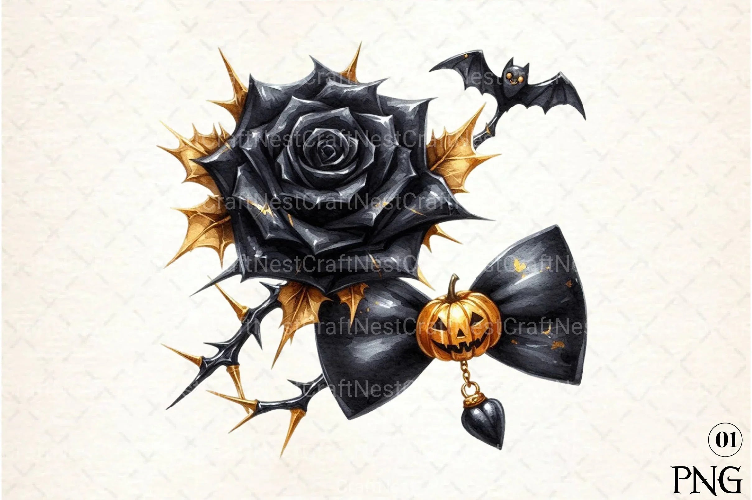Elegant Halloween Clipart Bundle 8 - CraftNest - Digital Crafting and Art