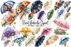 Floral Umbrella Clipart Bundle