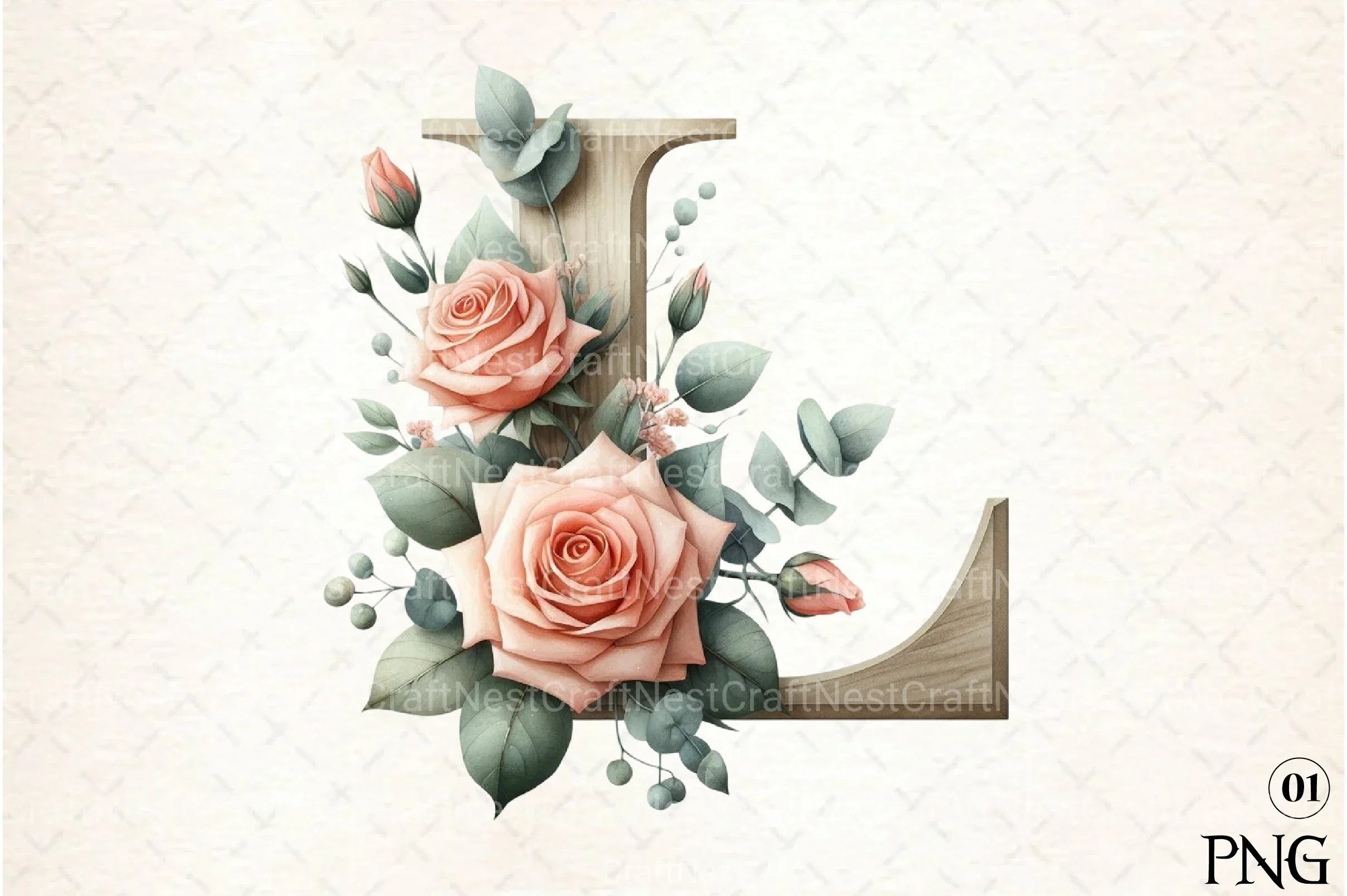 Floral Alphabet Clipart Bundle 122 - CraftNest - Digital Crafting and Art