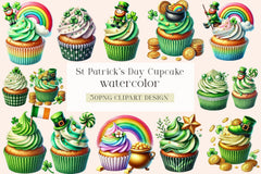 St. Patrick's Day Cupcake Clipart Bundle - CraftNest - Digital Crafting and Art