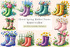 Floral Spring Rubber Boots Clipart Bundle