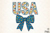 USA 4th of July Coquette Bow Flowers Clipart Bundle
