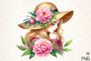 Girl with Peonies Flower Clipart Bundle