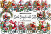 Santa Bicycle Gifts Clipart Bundle