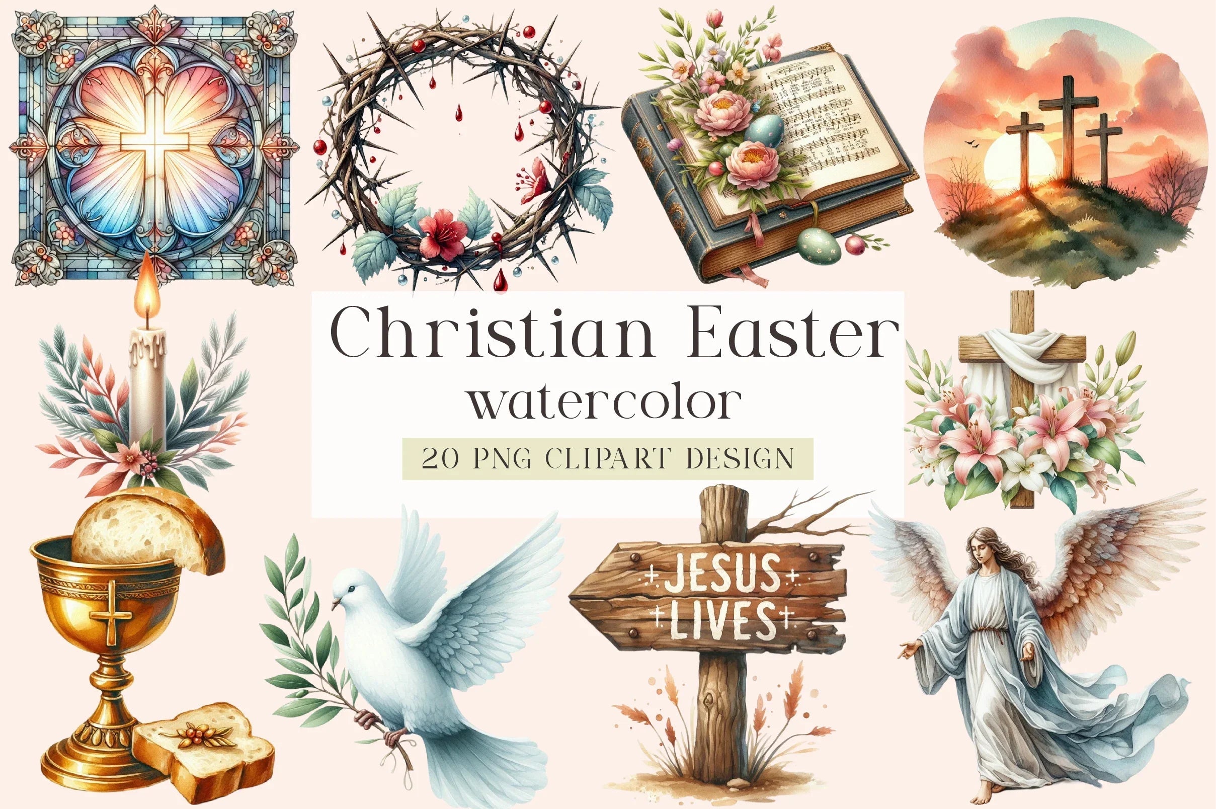 Christian Easter Clipart Bundle - CraftNest - Digital Crafting and Art