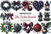 Gothic Christmas Ornaments Clipart Bundle