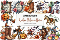 Western Halloween Quotes Clipart Bundle - CraftNest - Digital Crafting and Art