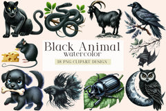 Black Animals Clipart Bundle - CraftNest - Digital Crafting and Art