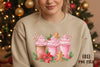 Pink Gingerbread Coffee Christmas Clipart Bundle