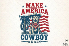 Patriotic Cowboy 4th of July Dog Clipart Bundle - CraftNest - Digital Crafting and Art