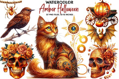 Amber Halloween Clipart Bundle - CraftNest - Digital Crafting and Art