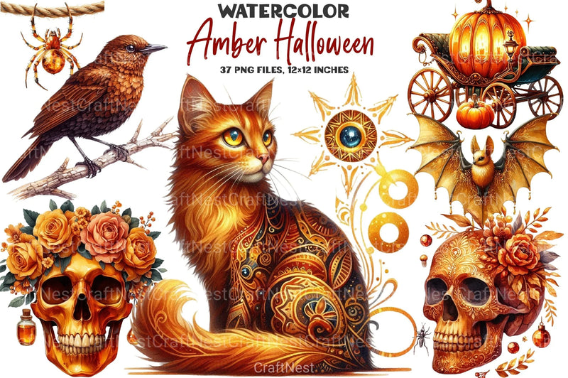Amber Halloween Clipart Bundle - CraftNest - Digital Crafting and Art