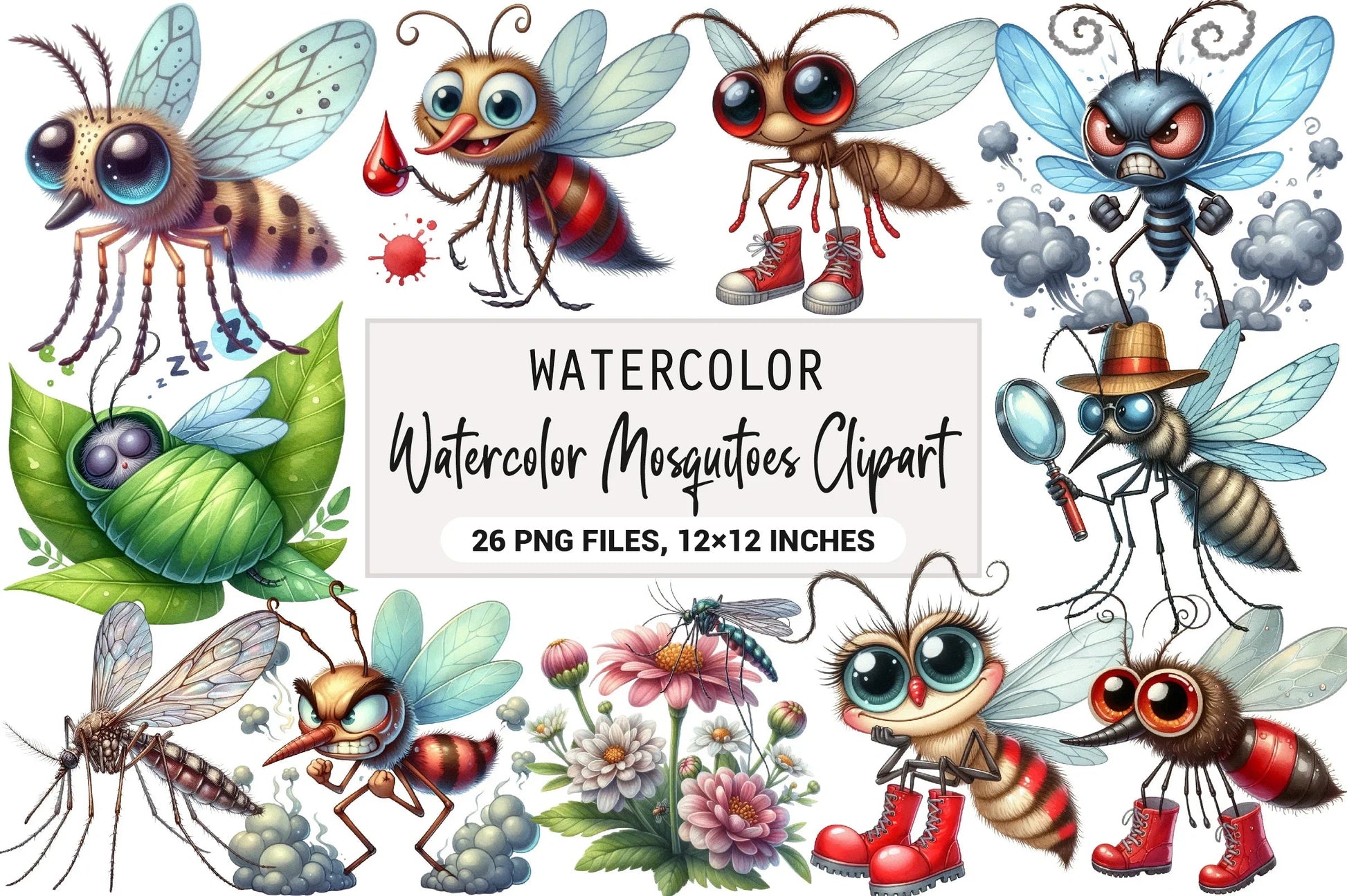 Mosquitoes Clipart Bundle - CraftNest - Digital Crafting and Art