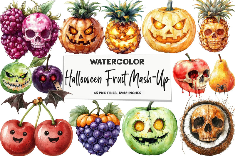 Halloween Fruit Mash-Up Clipart Bundle - CraftNest - Digital Crafting and Art