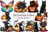 Black Cat & Pumpkin Halloween Clipart Bundle