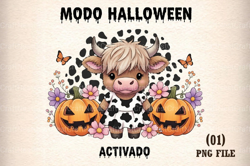 Halloween Highland Cow Clipart Bundle 99 - CraftNest - Digital Crafting and Art
